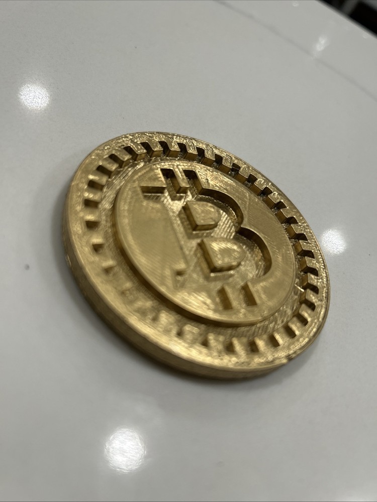 3D Printed Gold Bitcoin