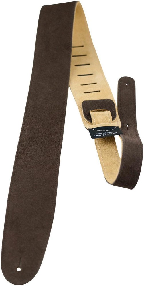 Perri's 2-1/2" Suede Leather Guitar Strap Brown