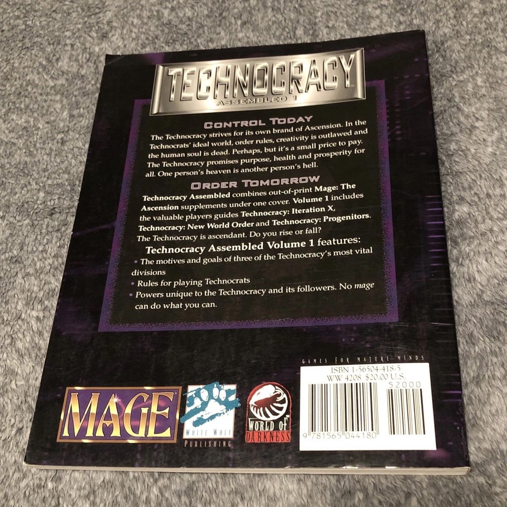 Technocracy Assembled 1 Mage the Ascension White Wolf