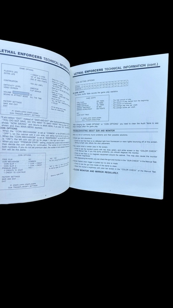 2 Video Game Operations/instruction manuals: Mortal Kombat, & Lethal Enforcers