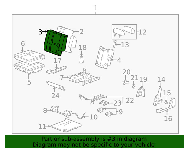Genuine GM Seat Back Cover 20963289