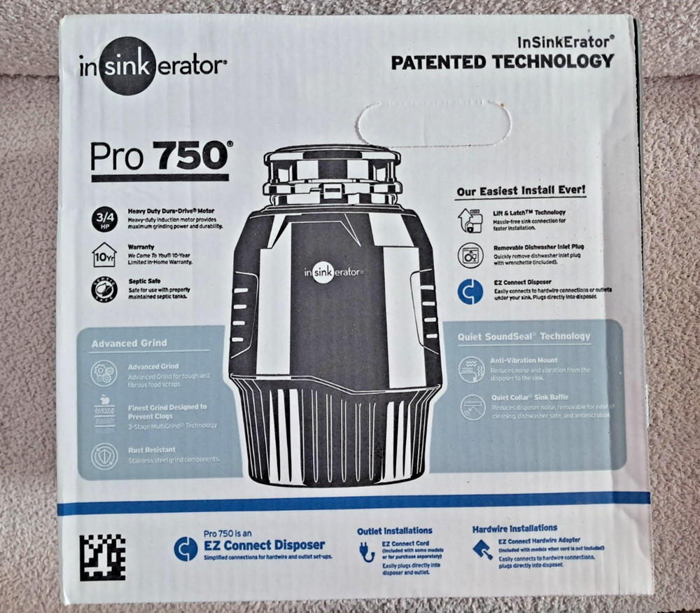 InSinkErator PRO750 With Cord 3/4 HP Food Waste Disposal Evolution Series Tech