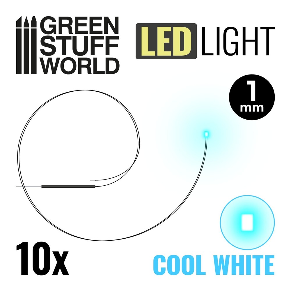 Cold WHITE micro LED Lights - 1mm - Scenery Miniature lighting train infinity