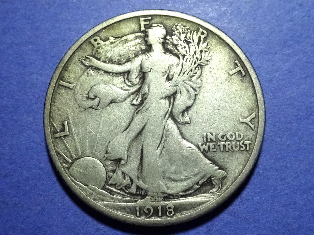 1918-S Walking Half Dollar  VF