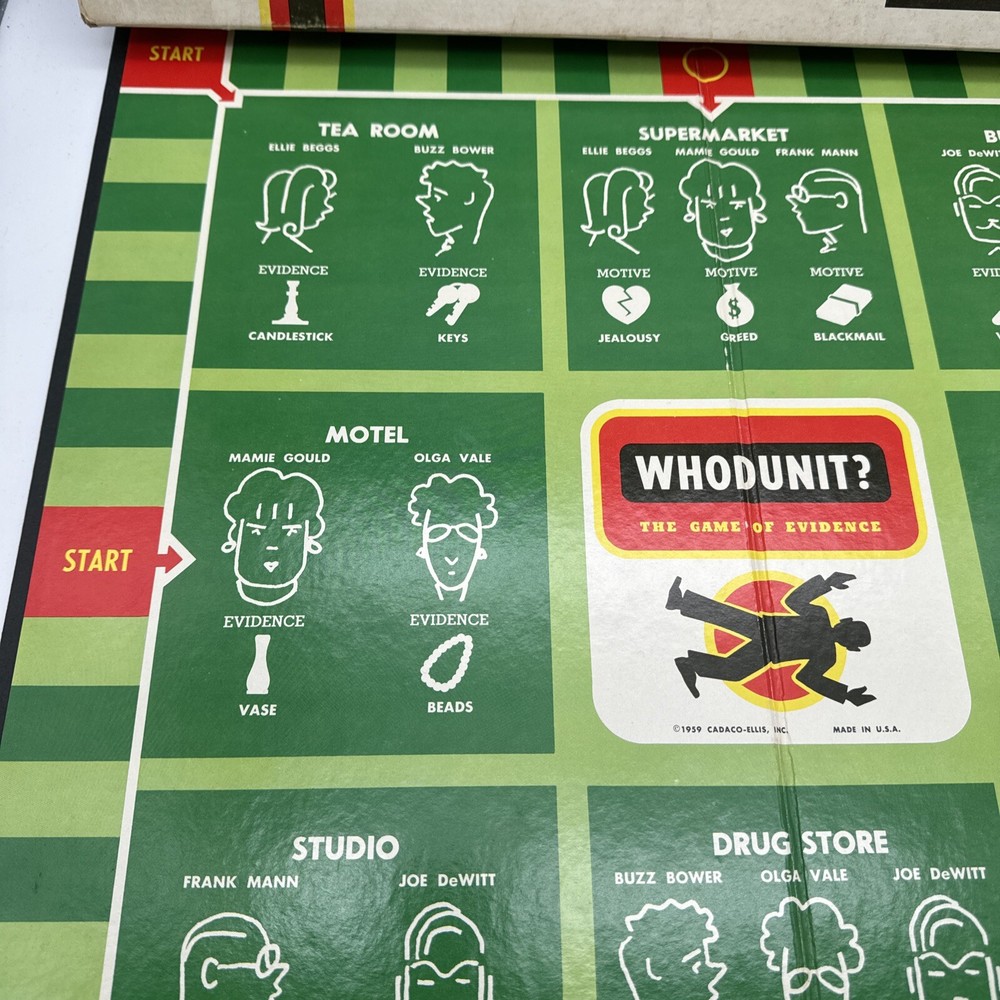 Whodunit Board Game 1959 Cadaco no. 232