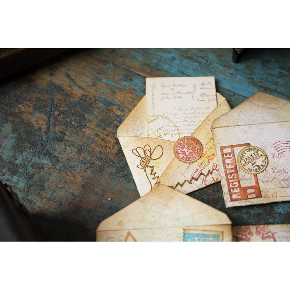 Sizzix / Tim Holtz Thinlits Dies Postale 665927 49 dies Envelope Card Stamps