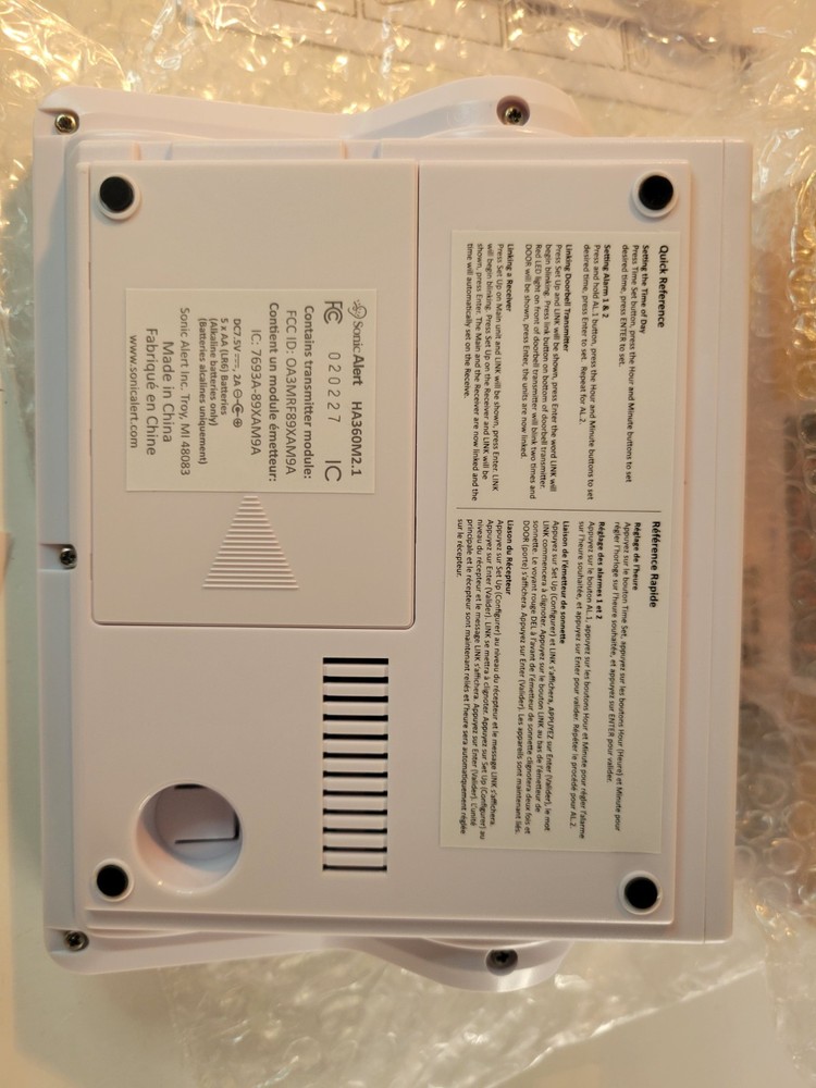 Sonic Alert Home Aware HA360M Master Unit Fire Safety Protection