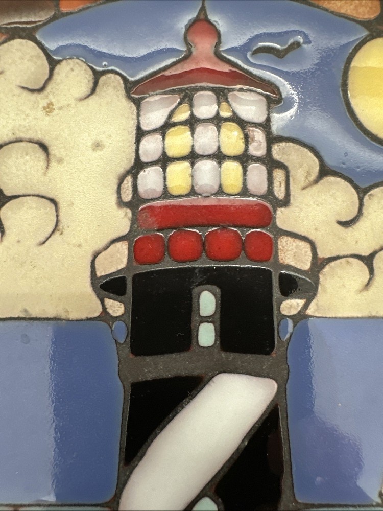 St. Augustine Lighthouse Ceramic Tile Handpainted Hot Plate or Hanging