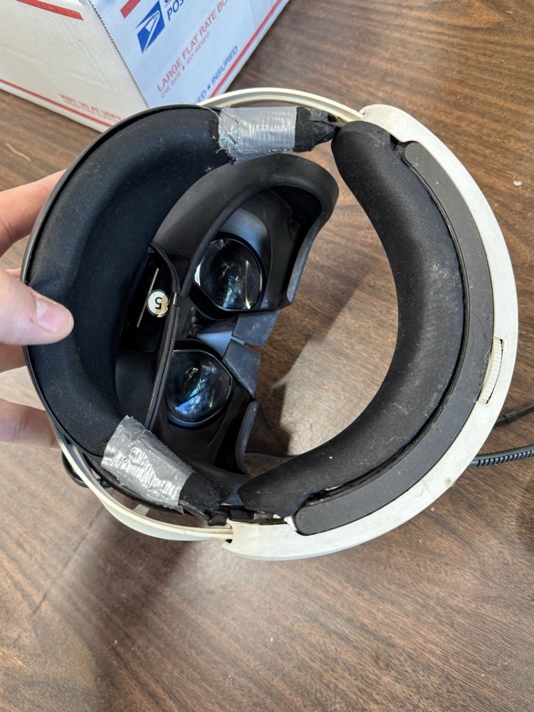 PlayStation VR1 Headset, Controller And 2 Gaming Headsets Untested