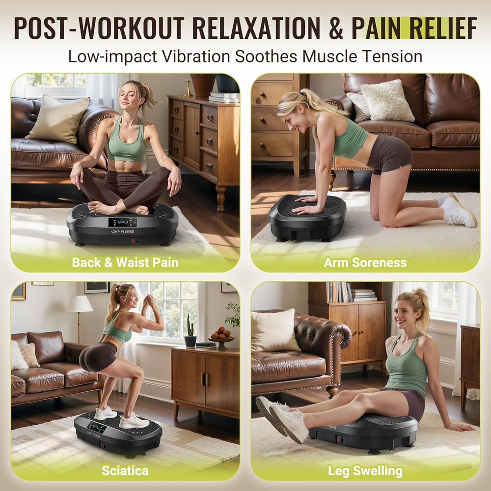 Vibration Plate Exercise Machine, Adjustable Speed High Intensity Vibration for