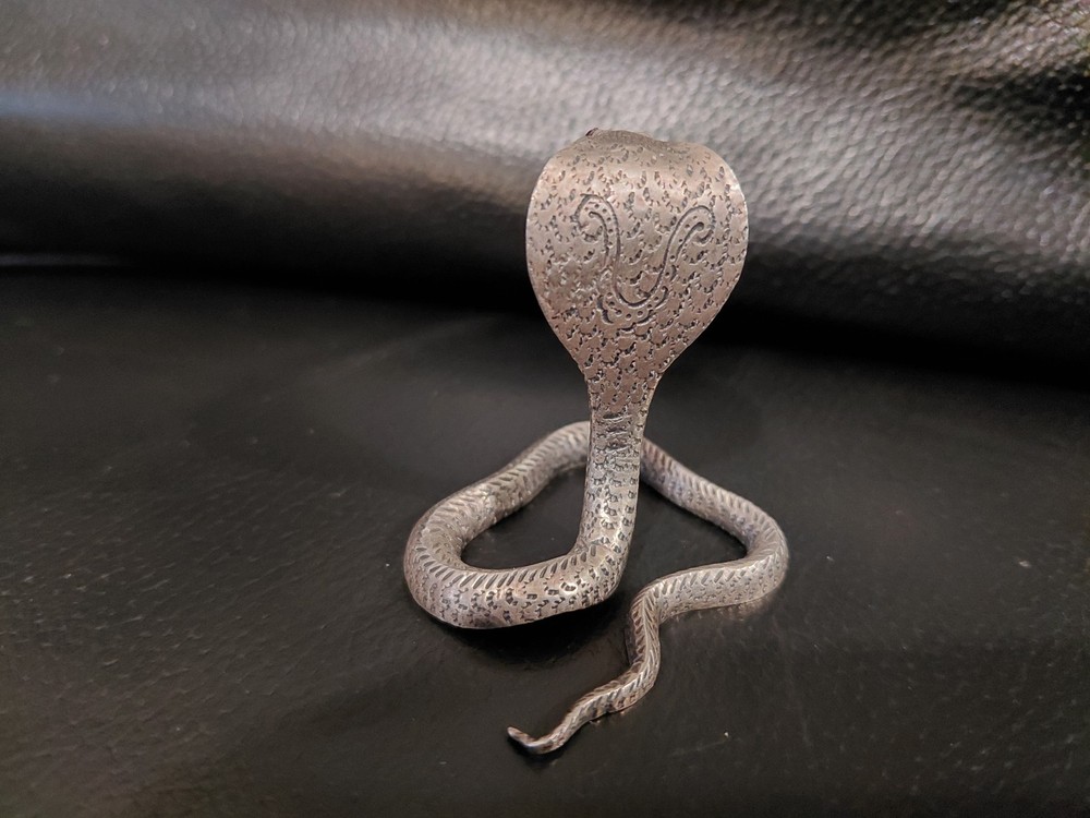 Indian Silver Cobra Ruby Inset Eyes
