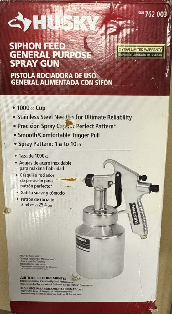 Husky Siphon Feed General Purpose PAINT Spray Gun - 762 003