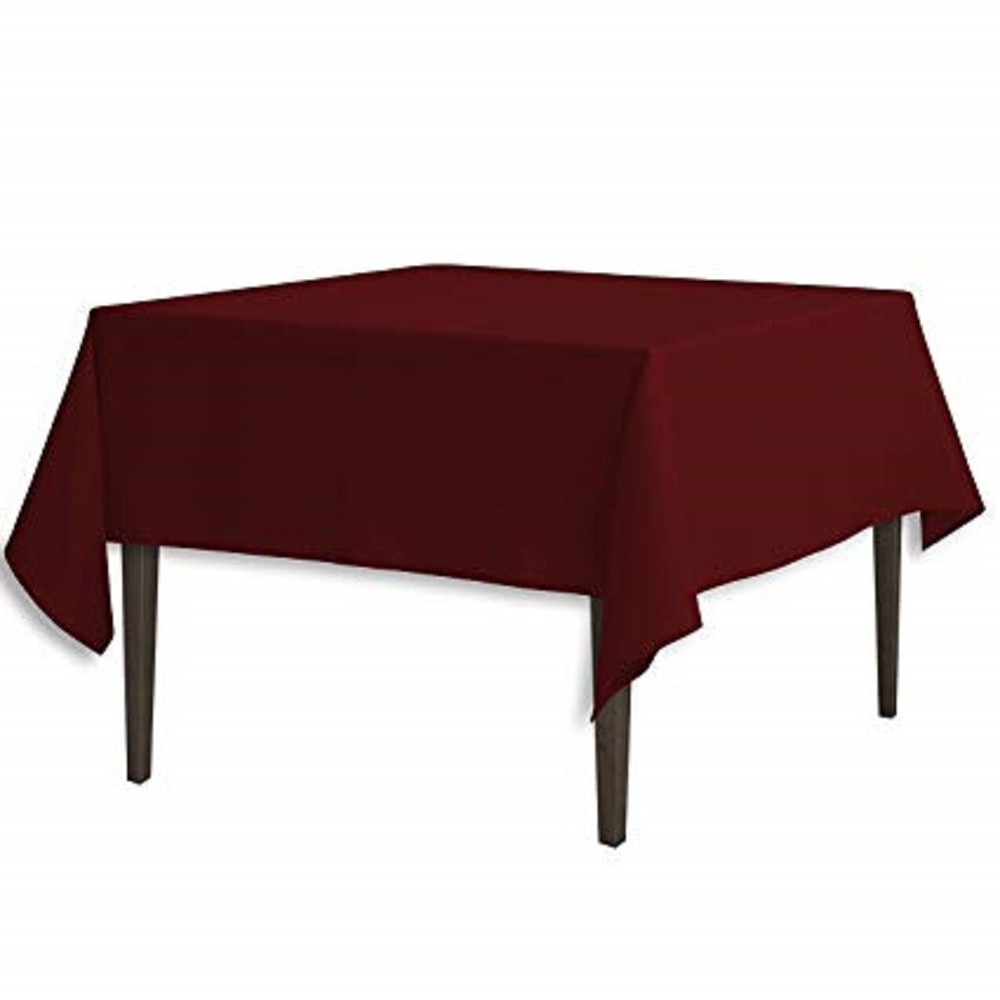 Square Polyester Tablecloth 62x62'' Wedding Banquet Polyester Table Cover 1-24pc