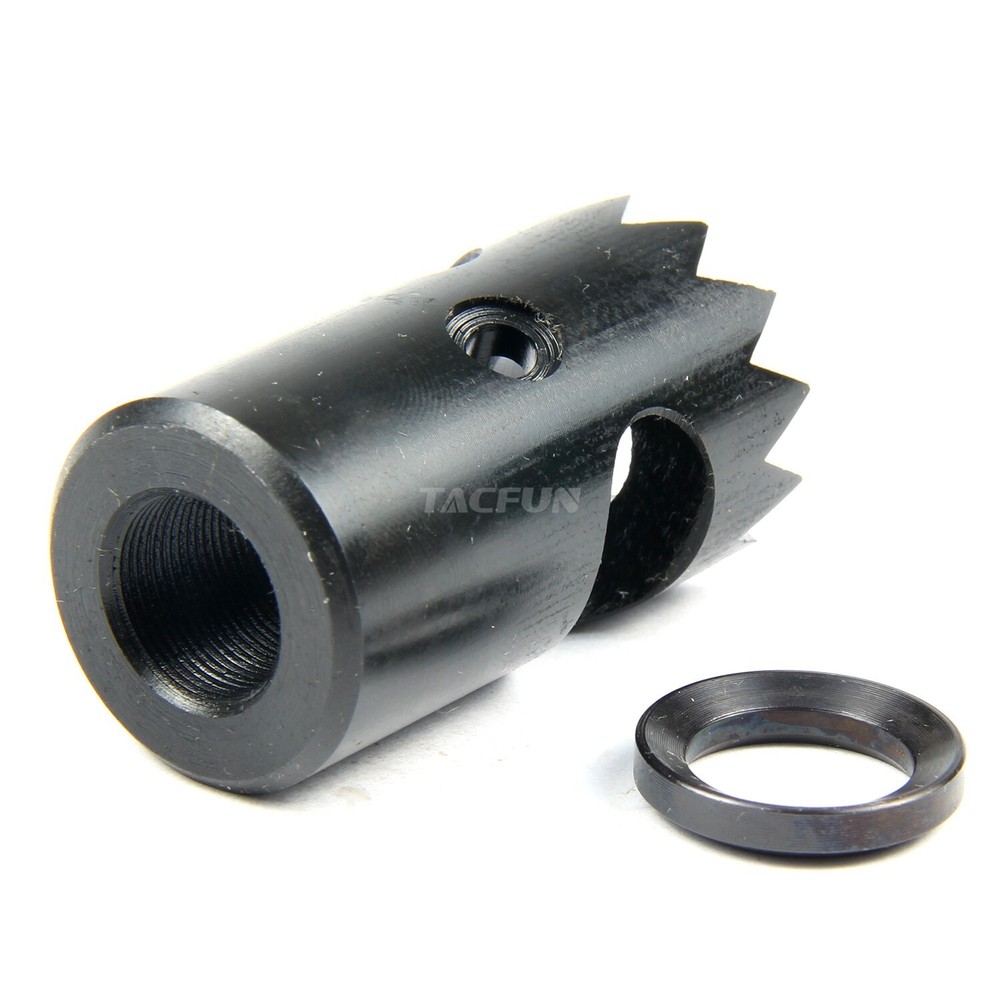 Compact Low Concussion 1/2x36 Competition Muzzle Brake 9mm /w washer