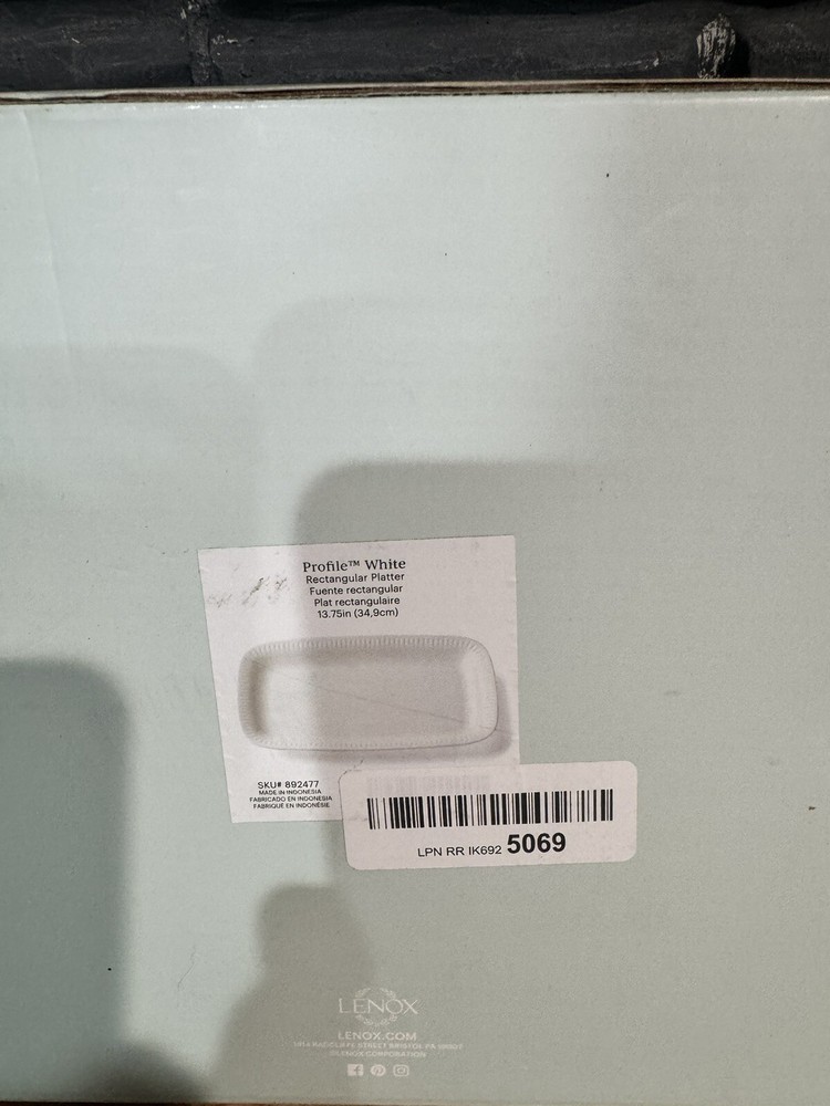Lenox Profile Rectangular Platter White 13.75 in