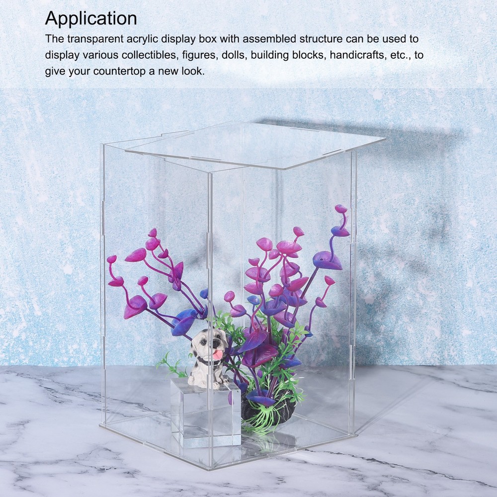 Acrylic Display Case Plastic Box Cube Storage Box Assemble Showcase 41x16x20.5cm