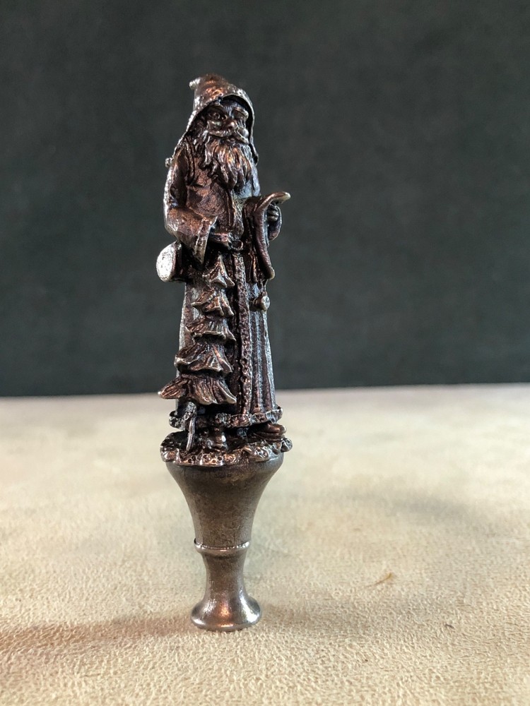 Father Christmas With Basket Pipe Tamper, Solid Fine Pewter