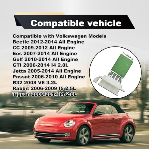 Temp Control Blower Motor Resistor Control Module Compatible with 1K0959263A
