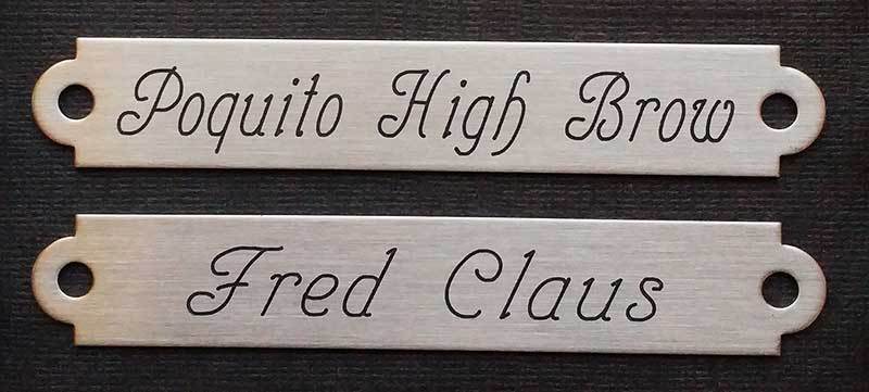 HALTER PLATE SMALL or LARGE SADDLE 3" x 1/2" SOLID NICKEL SILVER ENGRAVED