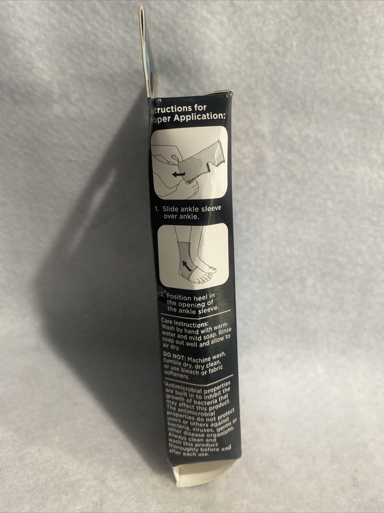 Walgreens Ankle Sleeve 4 WAY STRETCH Moderate Support SMALL CHARCOAL TECH