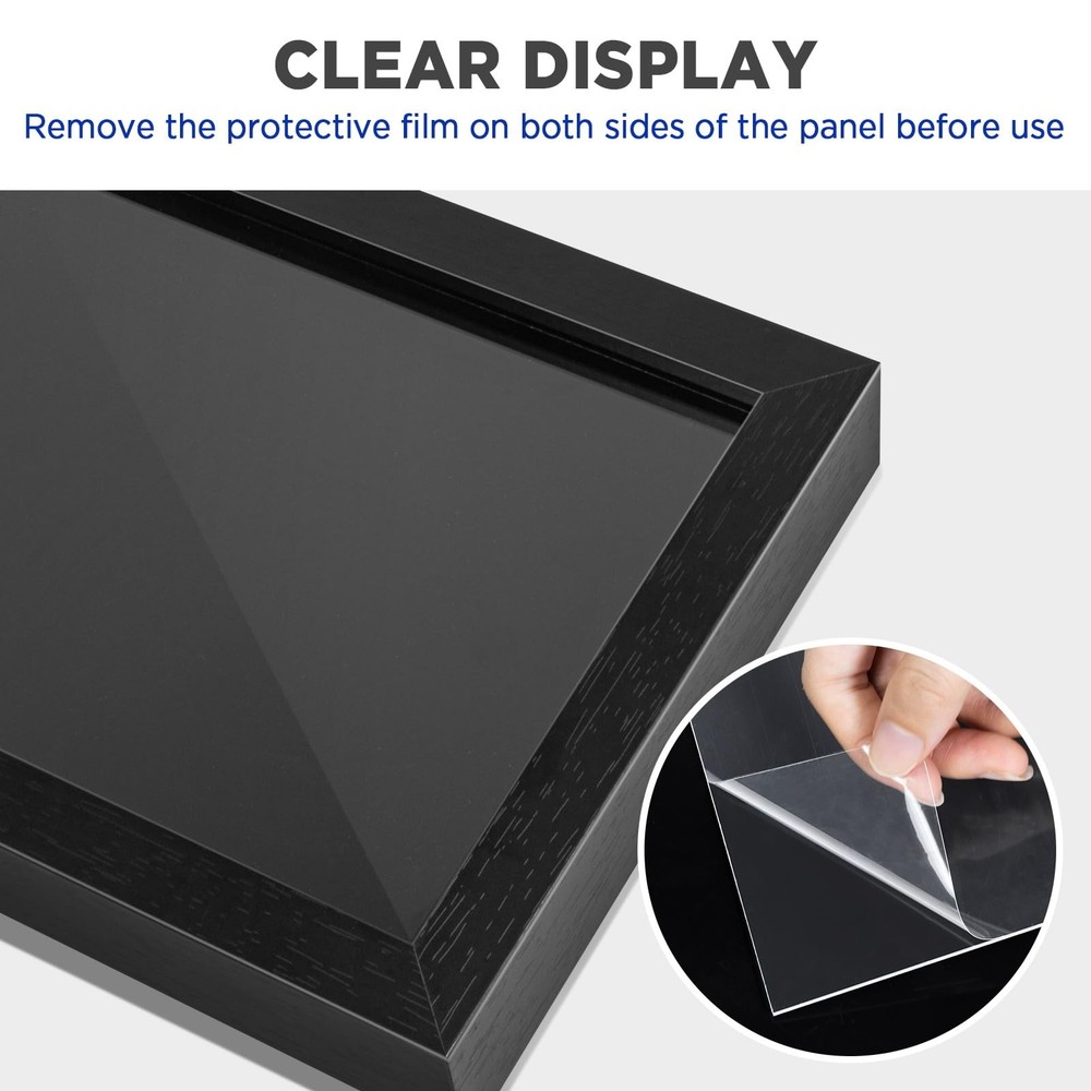 7x9 Enamel Pin Display Frame, Collection Shadow Box, Desktop and Black