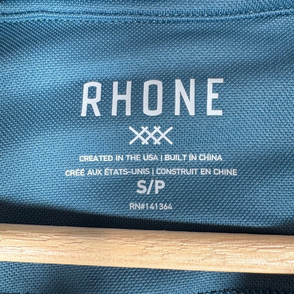 Rhone Reign Quarter Zip Pullover Mens Small Teal Blue Performance 101467