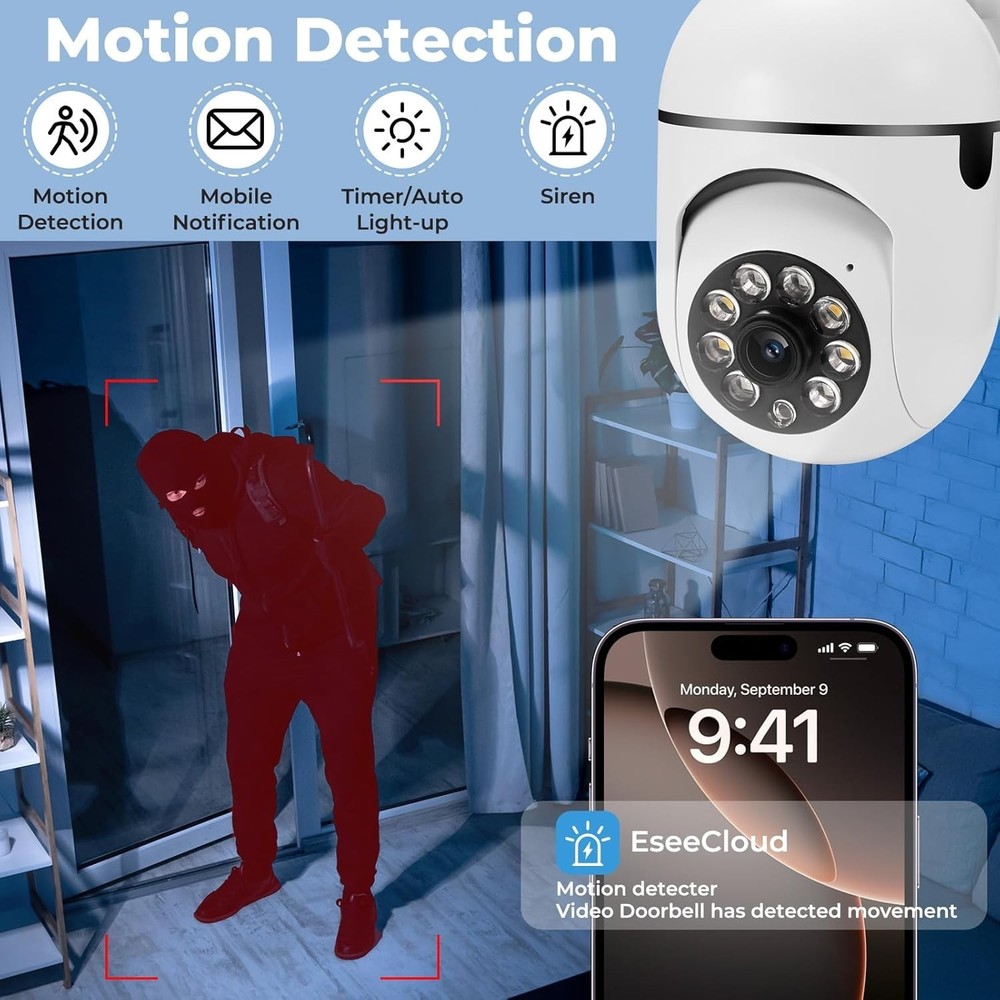 4 Pack Wireless 5G WiFi 1080P Security Camera System Smart Outdoor Night Vision