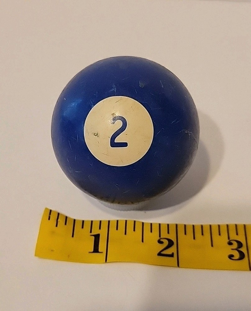 Vintage No. 2 Solid Blue Pool Ball Billiard 2" Replacement (A)