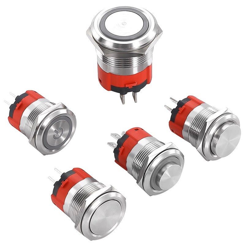 22mm 2 NO 18A High Current Waterproof IP67 High-Power Control Push Button Switch