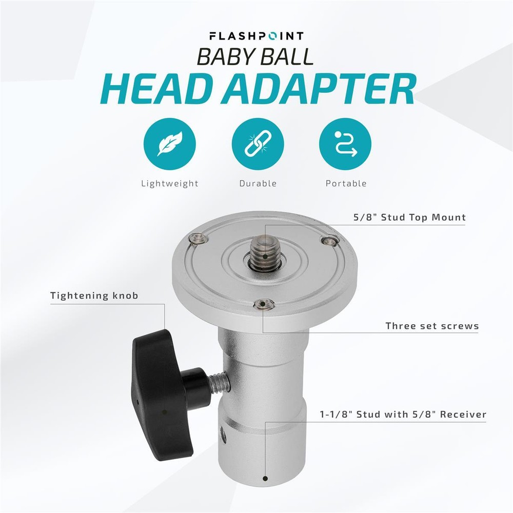Flashpoint Baby Ball Head Adapter #LS-BBHA