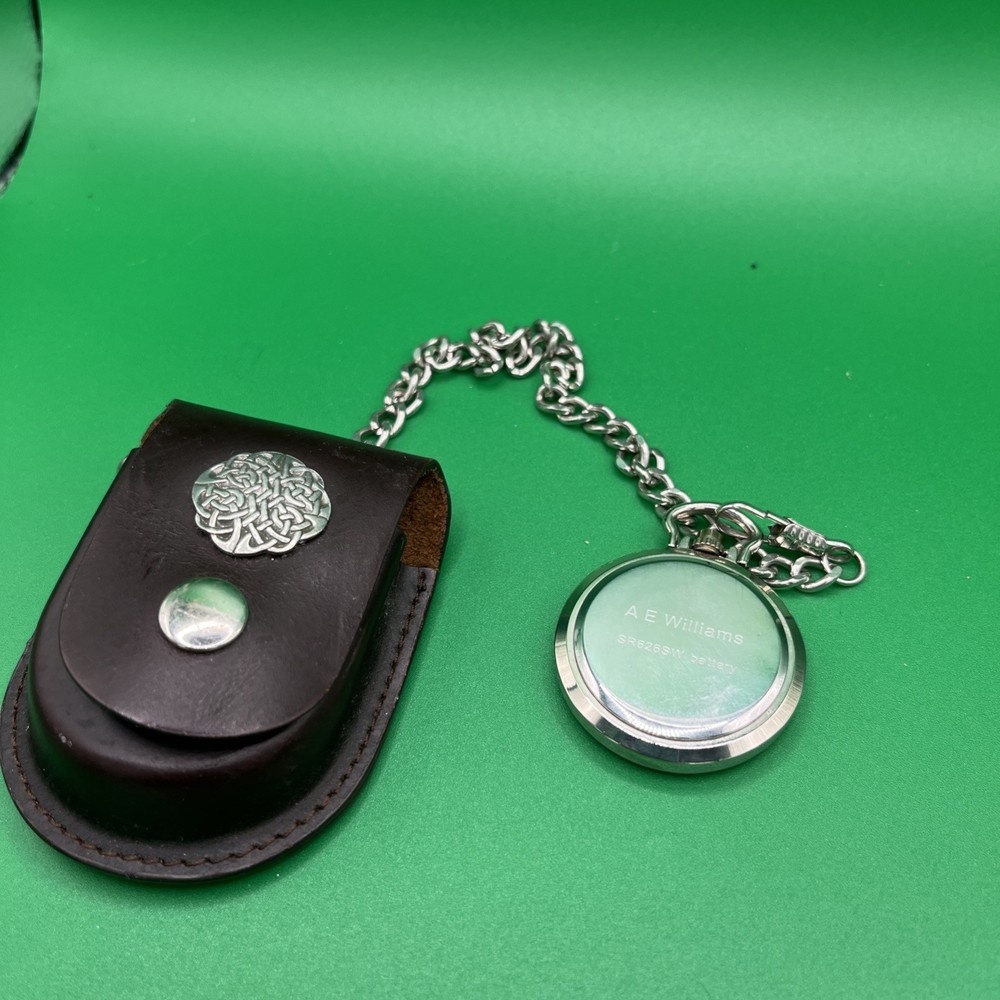 A E Williams Pocket Watch And Pouch 40mm Working