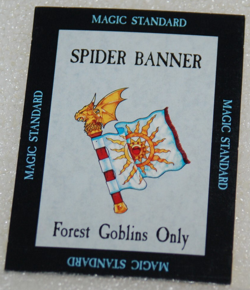 ORIGINAL WARHAMMER FANTASY MAGIC STANDARD SPIDER BANNER FOREST GOBLINS ONLY READ