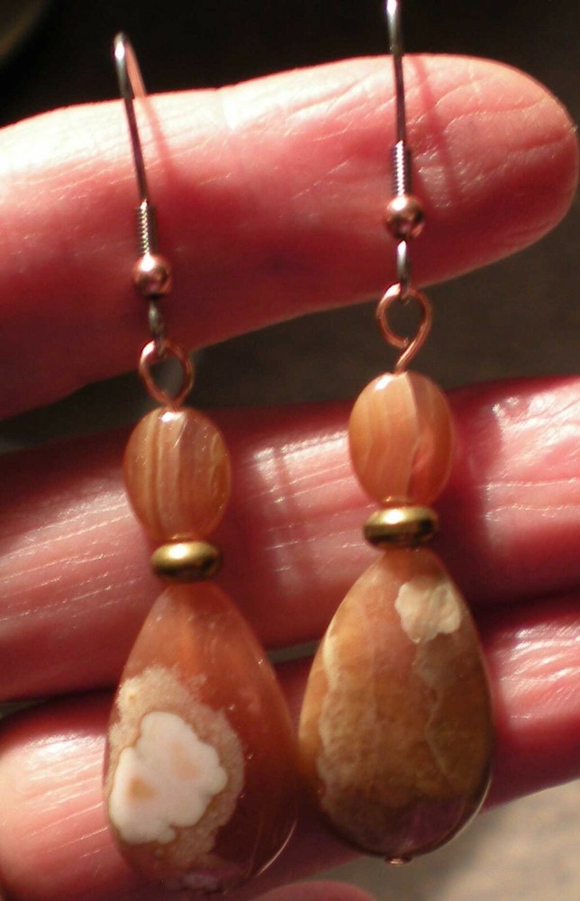 Agate Drop Earrings - Balance, Grounding, Healing e130