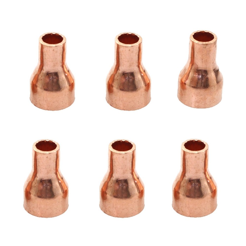 RLECS 6PCS Reducing Copper Coupling Fittings with 1/2 x 1/4 Inch,
