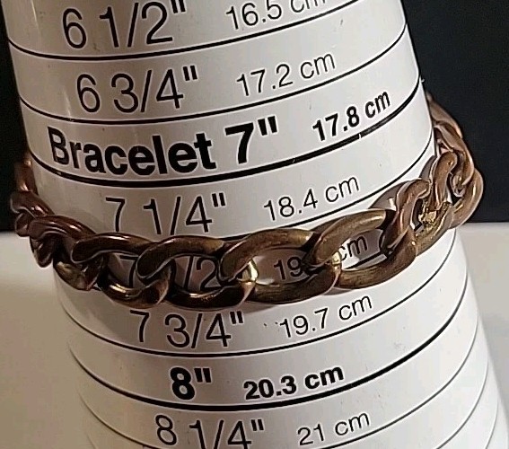 Brass Linked Bracelet Needs Cleaning 7.25"