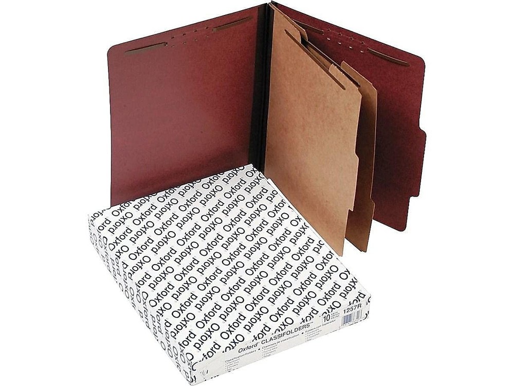 Pendaflex Moisture-Resistant Classification Folders, Letter Size, Red, 10 Count