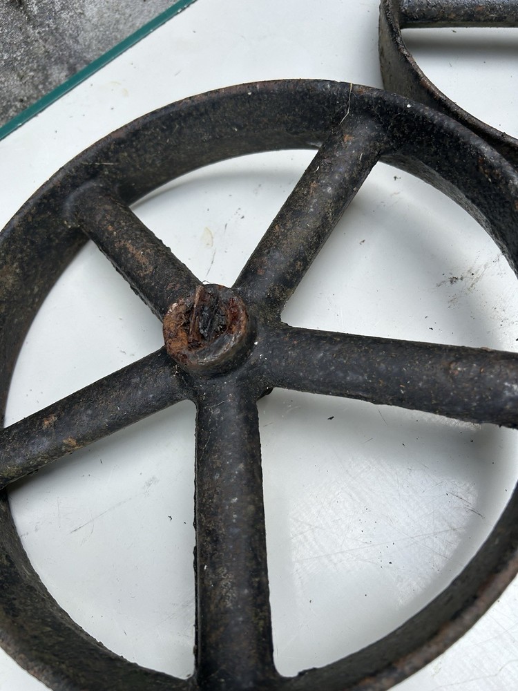 antique, rustic cast iron wheels