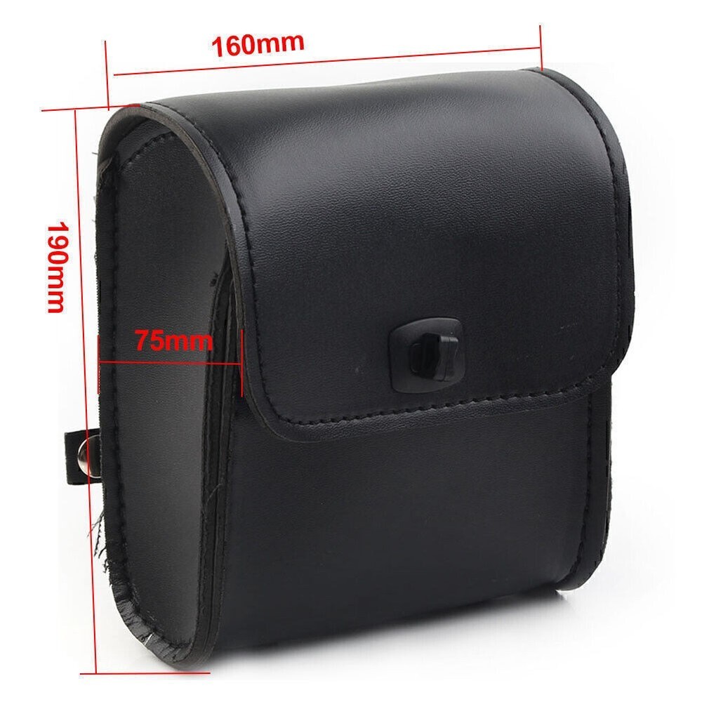 Saddle Luggage Pu Leather Side Tool Bag Storage Black Motorcycle