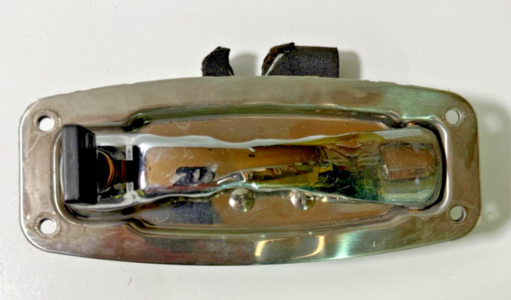 Better built toolbox locking pull handle with key.  Used 7-3/8" long 3-1/16 wide