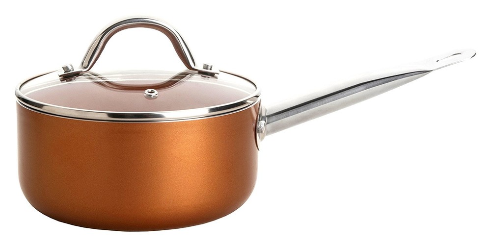 Culinary Edge 7 Piece Ceramic Titanium Copper Nonstick Cookware Set