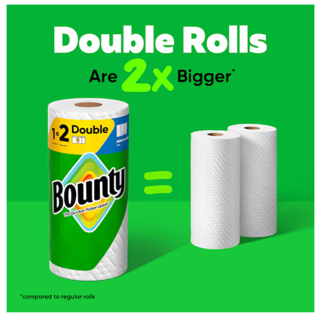 Bounty Double Plus 12 -Count Select-a-size Paper Towels
