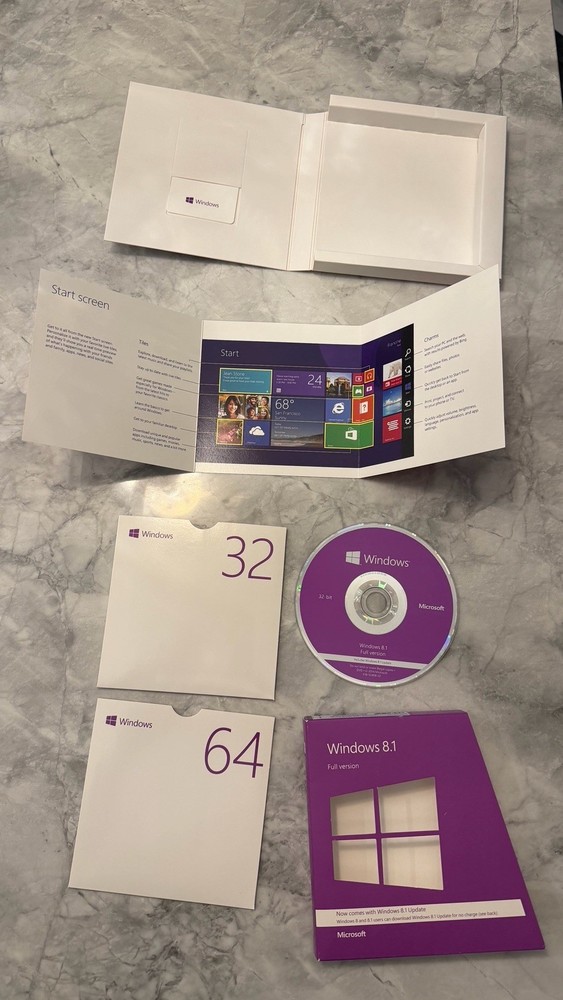 Microsoft  Windows 8.1 Full Version 32bit Only. 64 Bit Disk Missing