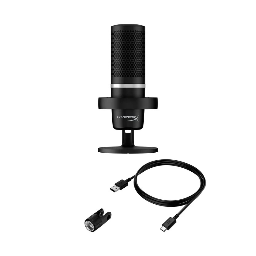 HyperX DuoCast USB Condenser Microphone RGB Lighting for PC, PS4, PS5 (Black)