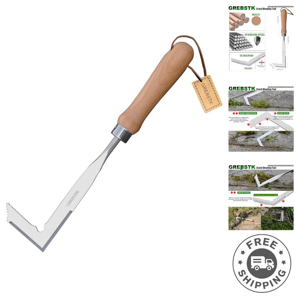 Crack Weeder Tool: L-Shaped Blade for Precision Moss and Weed Removal