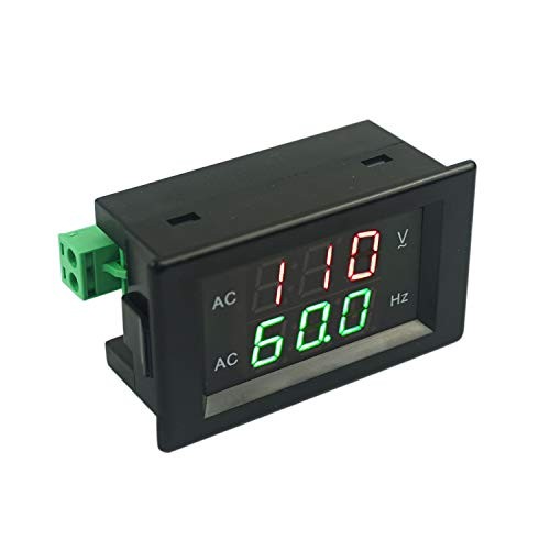 Digital AC Voltage Frequency Meter, AC 80-500V Voltmeter 45-65Hz Black