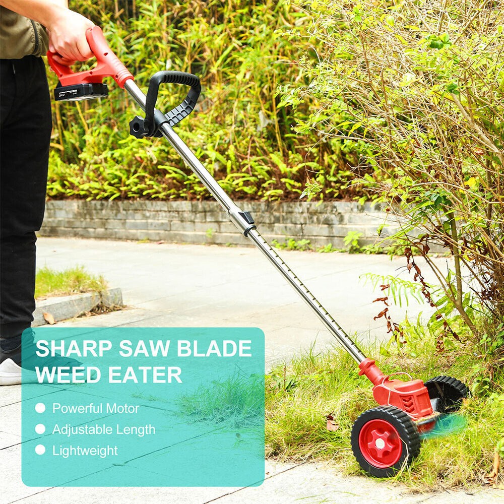 24V Electric Weed Eater Cutter Grass String Trimmer Cordless 2 Battery Powered
