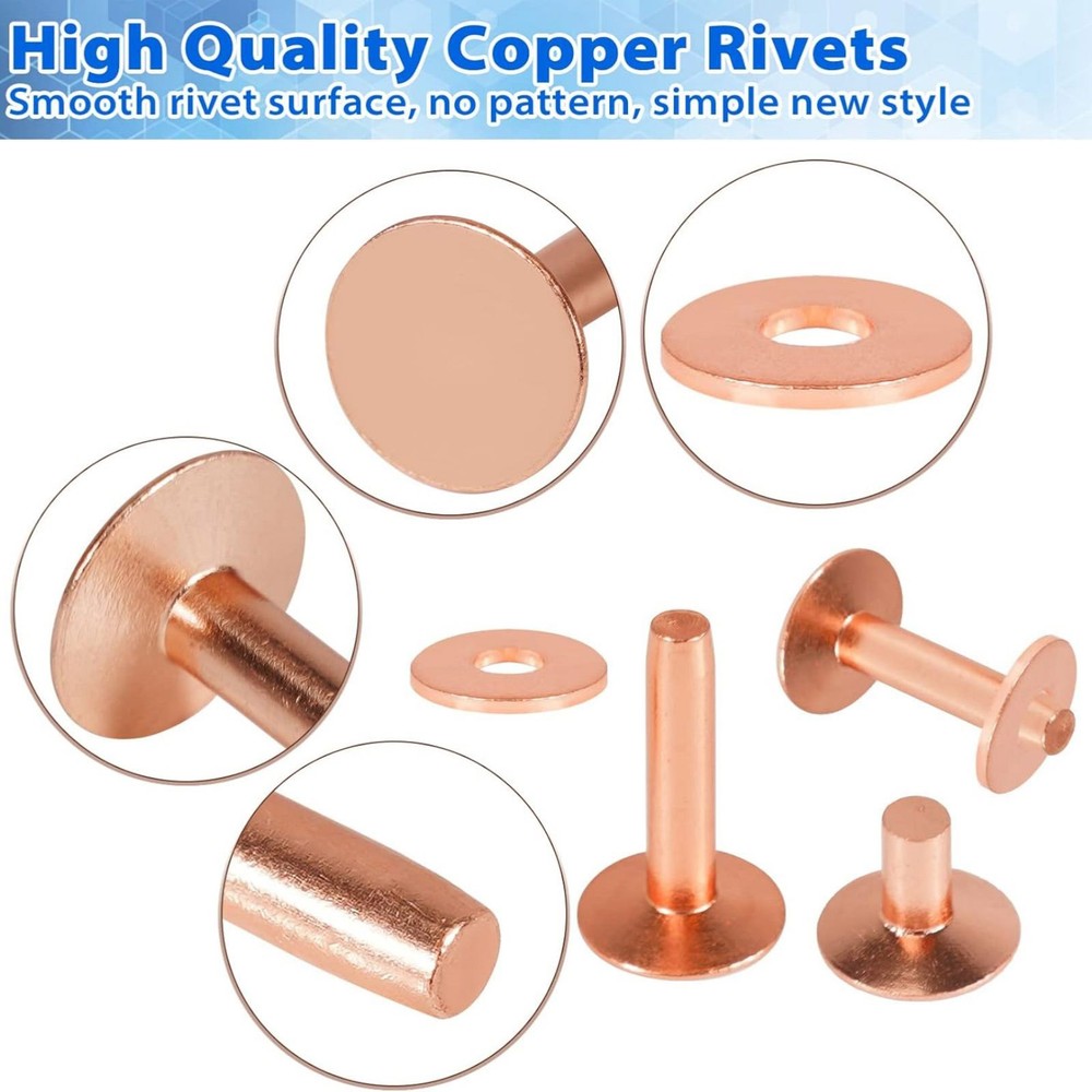 77set/pack Concise 2-size # Copper Rivets&Burrs For Home DIY Leather Working