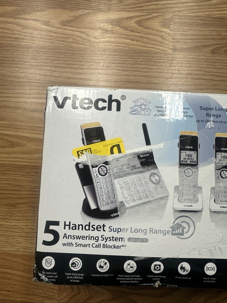 VTech Cordless Phone Answering Machine Bluetooth 5 Handset Super Long Range