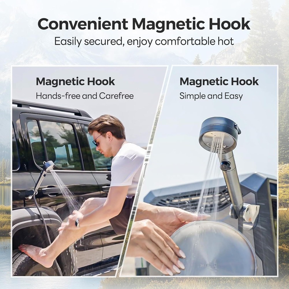 FOGATTI Portable Gas Water Heater 19,000 BTU For Outdoor Camping Shower 12V DC