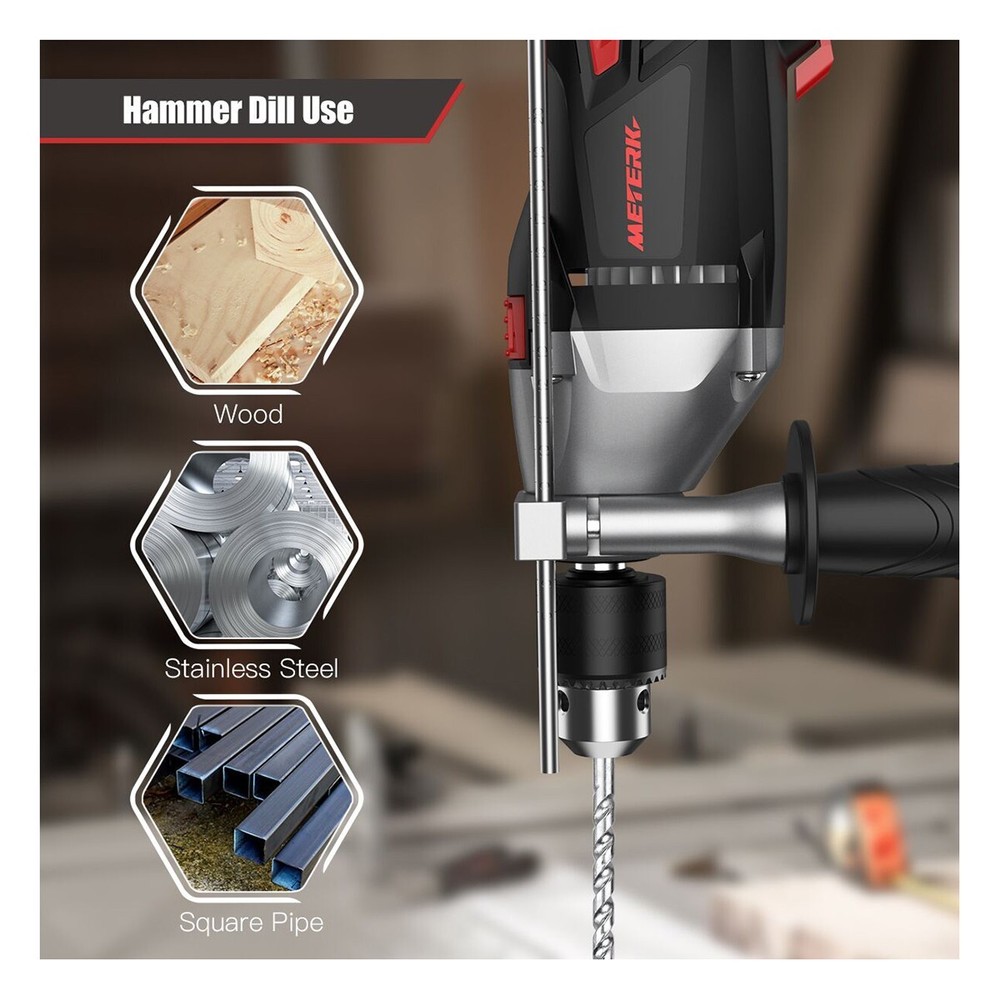 Hammer Drill 950W High Power Impact Drill Tool 13MM Keyed Chuck 17Variable Speed